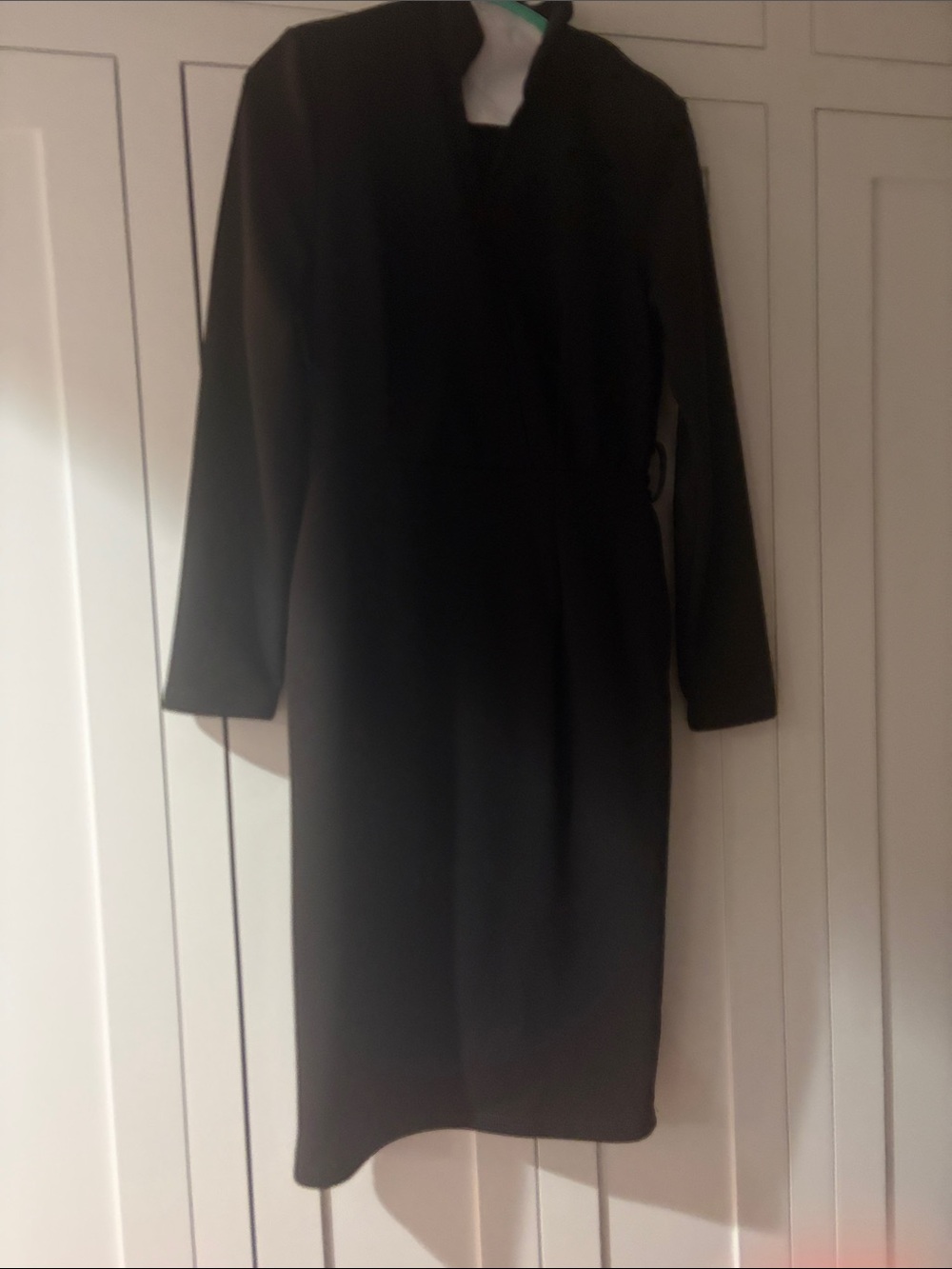 Worn Once! Classic Black Long-Sleeve Sheath Dress